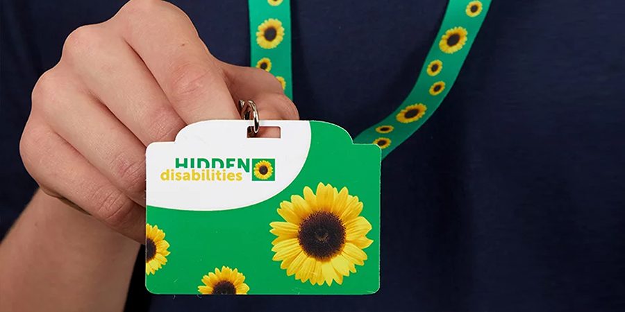 Hidden Disabilities sunflower lanyard